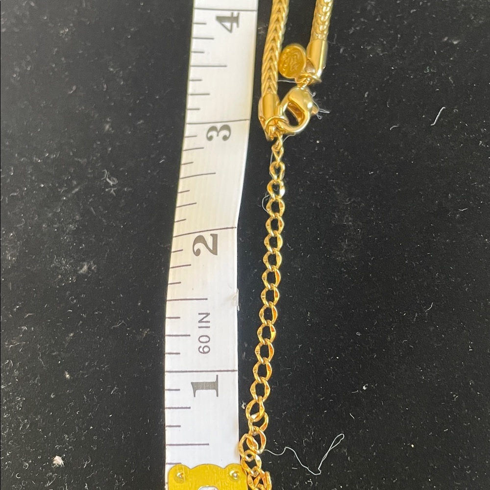 Stylish Gold Necklace with Peridot Gemstone 10” at drop with 3” extender - Picture 8 of 9